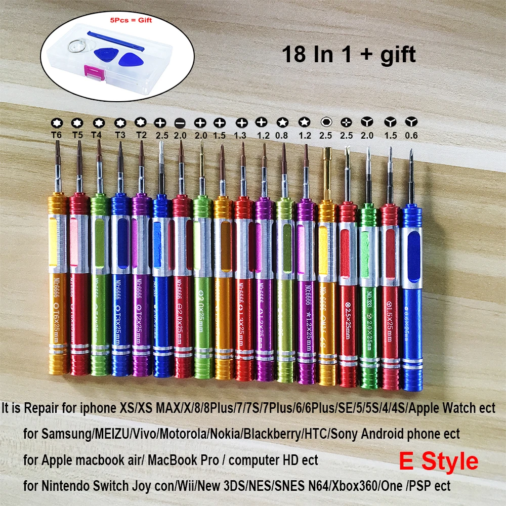 Tri-Wing и Y1.5 Y0.6 Phillips Torx Pentalobe отвертка Набор для iPhone7 6 X XS NS Nintendo Switch Joy-Con wii Macbook