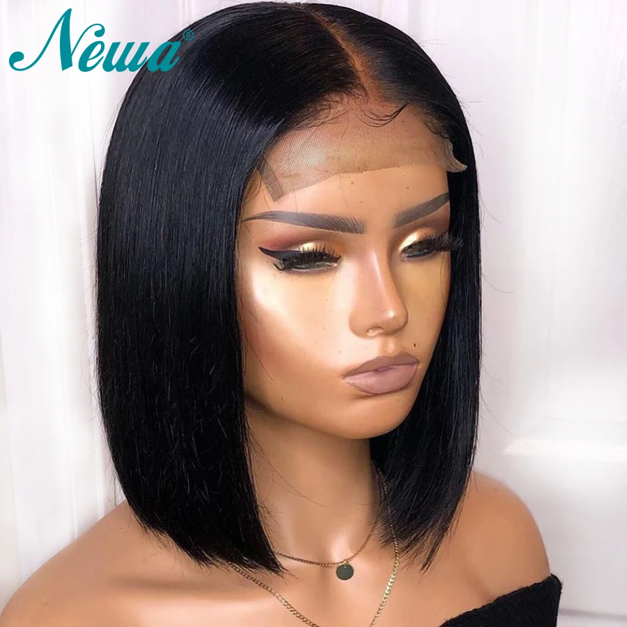 

Newa Hair Full Lace Human Hair Wigs With Baby Hair Brazilian Straight Human Hair Bob Wigs For Black Women Remy Hair Wigs