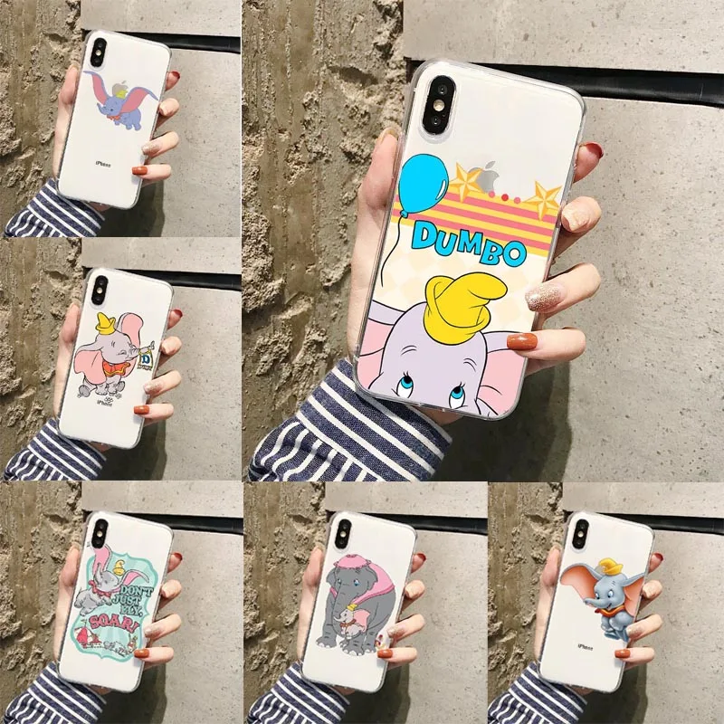 Мультяшный слон Дамбо чехол для телефона iPhone 11 11ProMAX 5 5S 6 6S 7 8Plus X Xs Max XR Модный милый