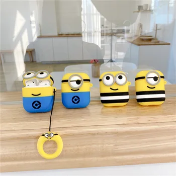 

For AirPod 2 Case 3D Cute Cartoon Soft Silicone Wireless Earphone Cases For Apple Airpods Case Cute Cover Funda + Ring