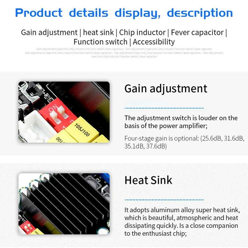 TDA7498 Power Amplifier Board 2X100W High Power Digital Power Amplifier Board Car High Power Amplifier Board DC 12 36V