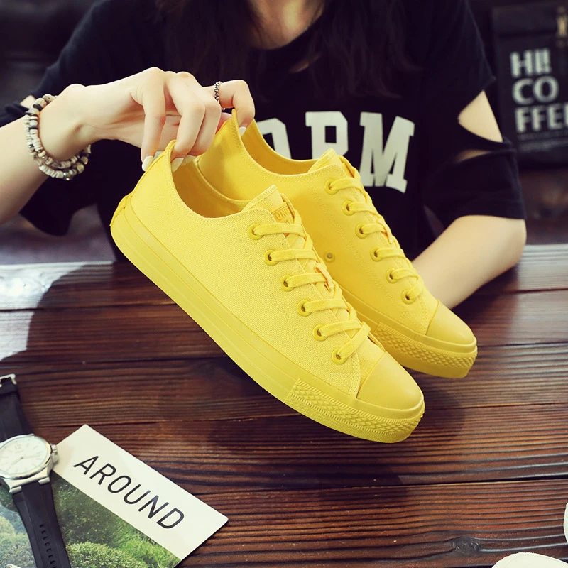 yellow canvas shoes mens