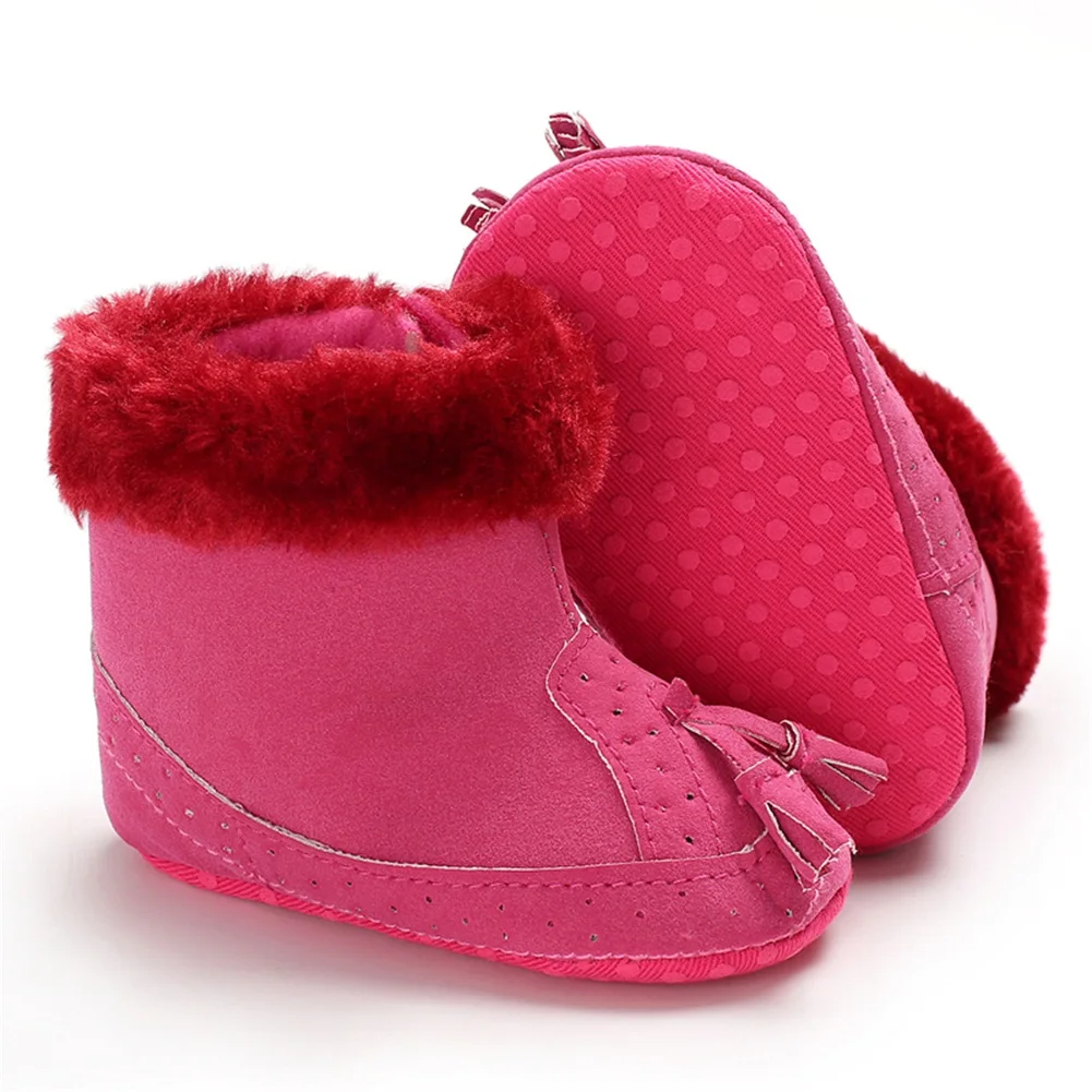 0-18M Toddler Baby Girl Shoes Soft Crib Sole Shoes Newborn Kid Babe Winter Warm Boots Fashion Fringe Soft Waterproof Kids Boots