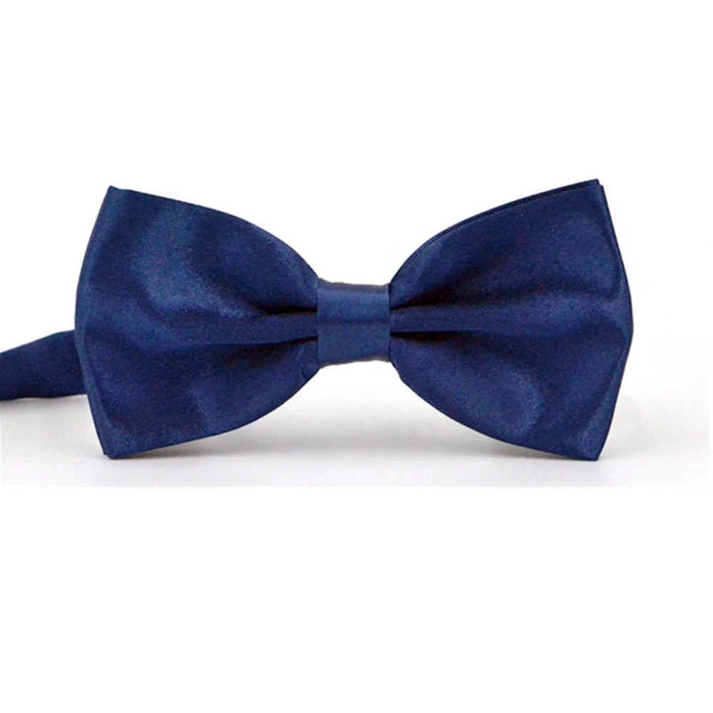 Light navy Одноцветный двухслойный галстук-бабочка для мужчин и мальчиков, мужской модный деловой Свадебный галстук-бабочка, подходит для мужчин, аксессуары для рубашки - Цвет: Light navy