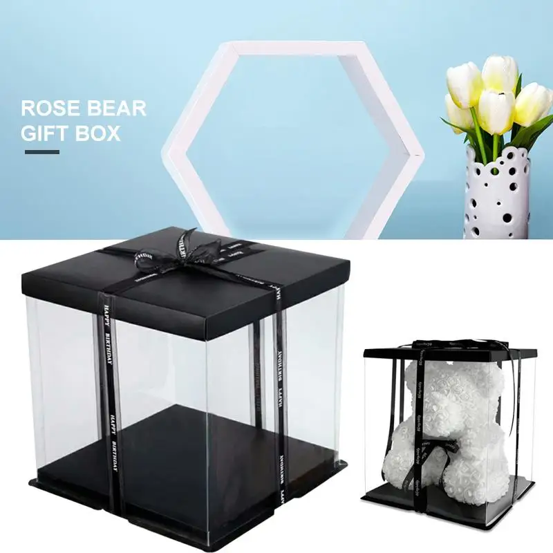 

Gift Box Wrapping Gift Case Foldable Flower Box Beautiful Portable PVC Festival Living Room Valentine'S Day Party DIY