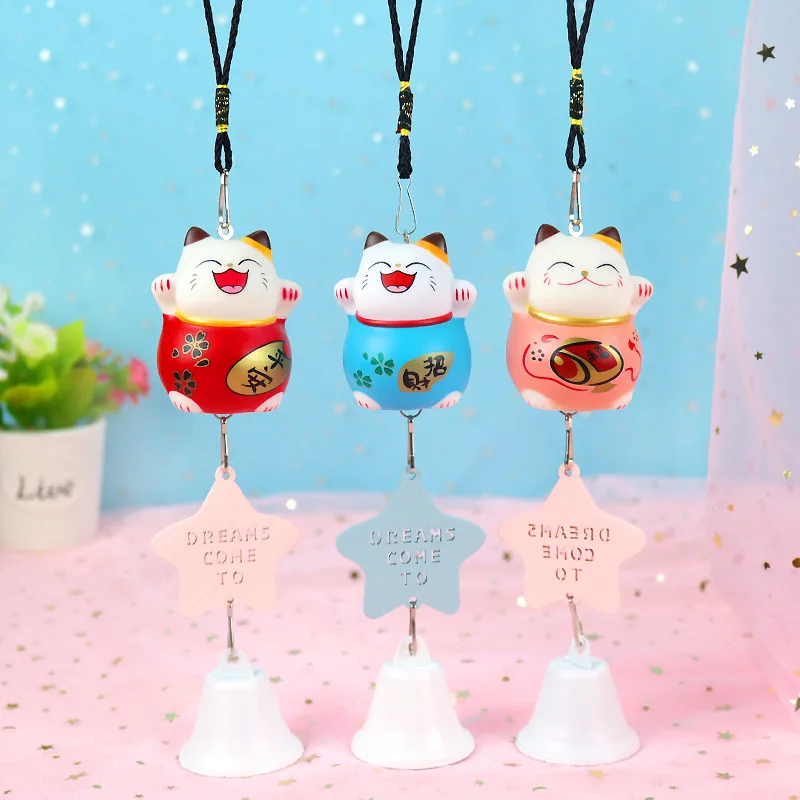 

Vinyl Wufu Cat Wind Chime Shop Company Business Cai Safeness Car Hanging Small Gifts Lucky Feng Shui