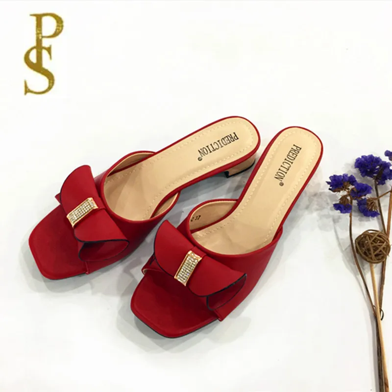Женская обувь; летние шлепанцы хорошего качества - Цвет: RED
