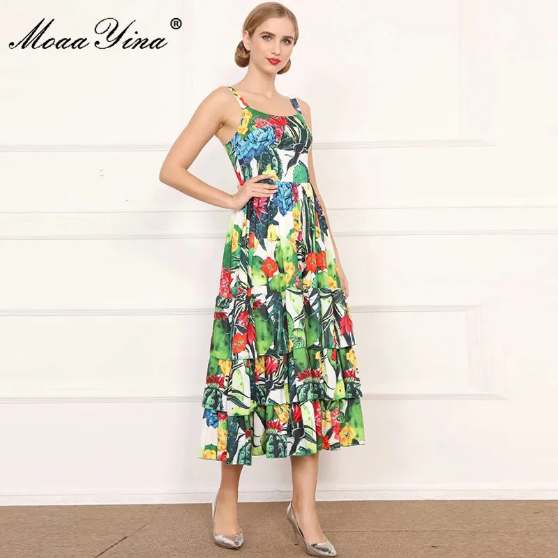 MoaaYina Fashion Designer dress Summer Women's