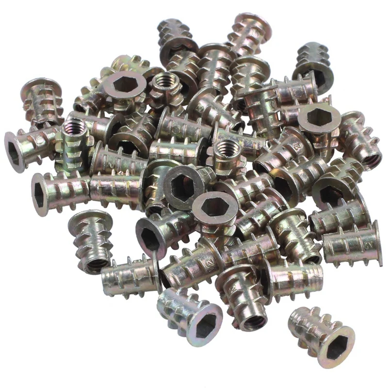 FashionM4x10mm шестигранный огнетушитель в резьбовой гайке 50 штук для дерева|Гайки| |