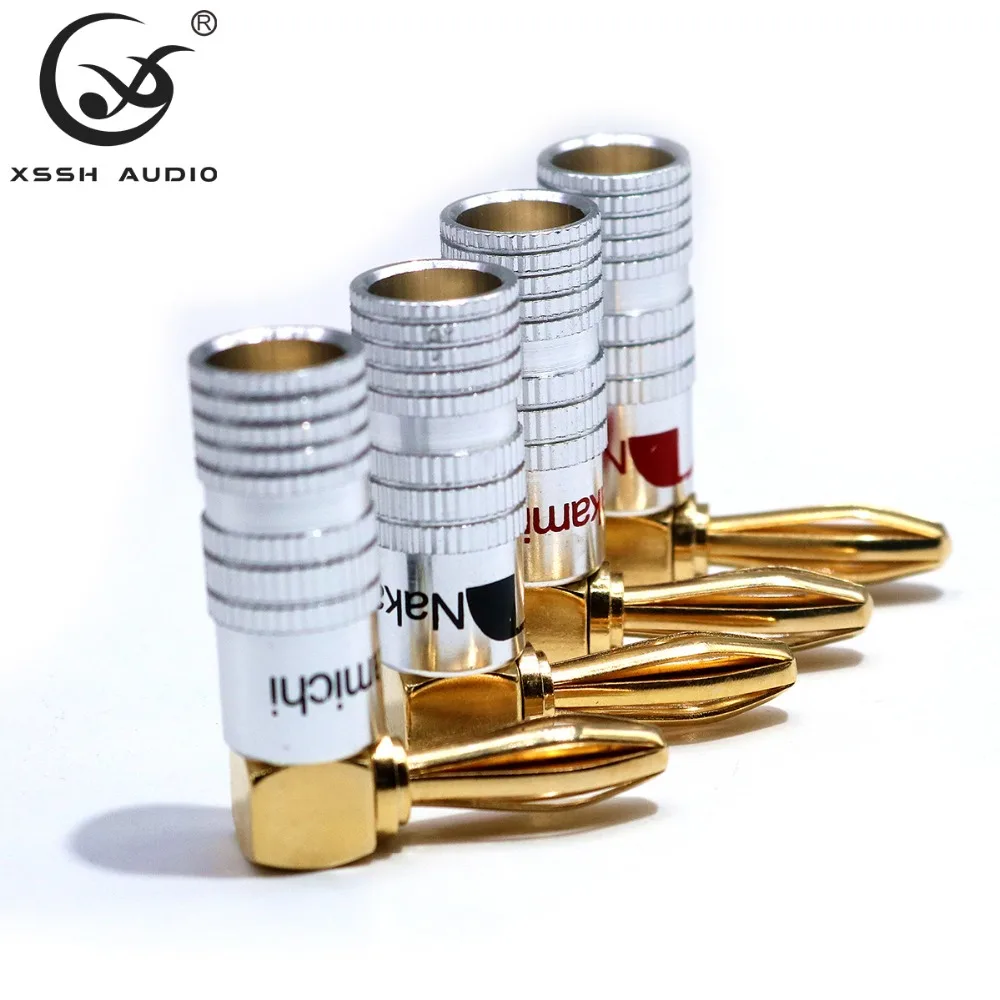 

XSSH High-end Audio Pcs or 168pcs Hifi Nakamichi Gold-plated Connector for Banana Plug and Socket with 90 Degree Right Angle and