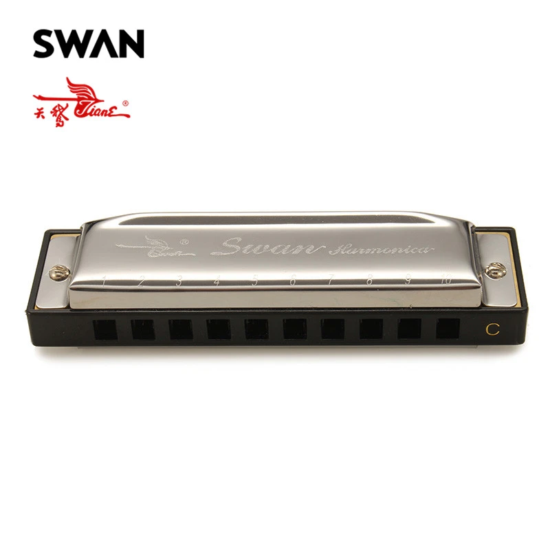 Silver Swan 10 Hole Blues Diatonic Harmonica Key of C Silver Swan 10 Hole Blues Diatonic Harmonica Key of C