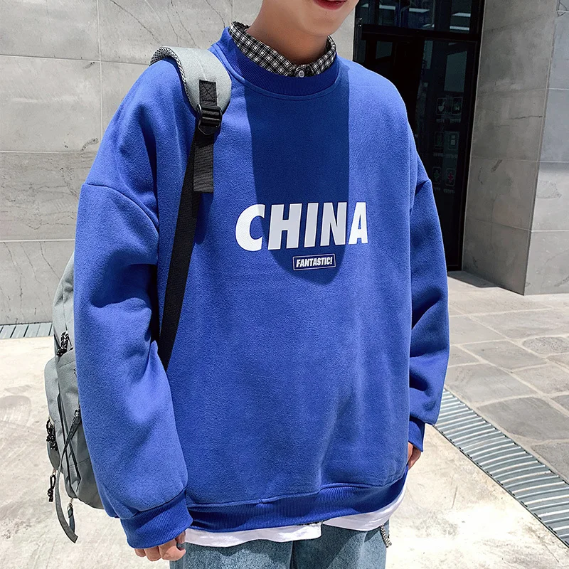 

2019 Autumn New Casual Letter Pattern Printing Long-sleeved Round Neck Loose Temperament Trend Cotton Hoodies Harajuku