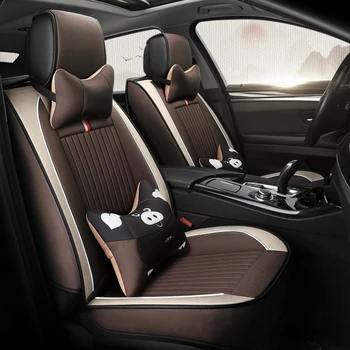 

Full Coverage flax fiber car seat cover auto seats covers for lada 2107 2110 2114 grant kalina largus priora samara vesta xray