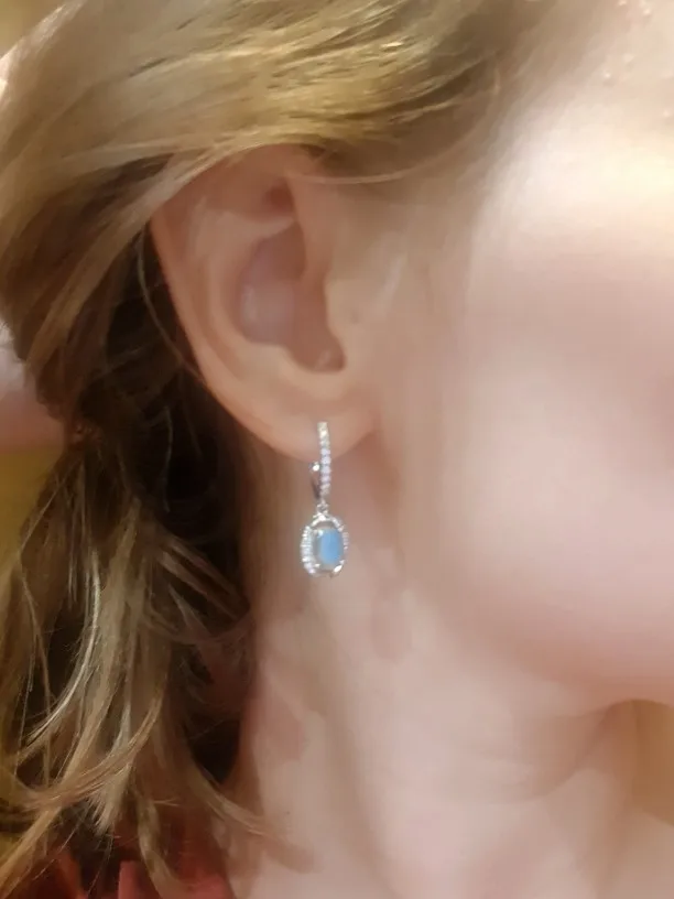 Серьги из натурального Лабрадорита овальной формы 6*8 мм ювелирные изделия