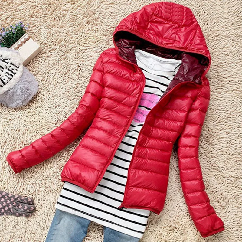 Style 2-Red Зимнее пуховое пальто, теплые спортивные куртки, короткое дизайнерское пальто для женщин, худи, хлопковая стеганая куртка, тонкая, унисекс, однотонная, на молнии, верхняя одежда - Цвет: Style 2-Red