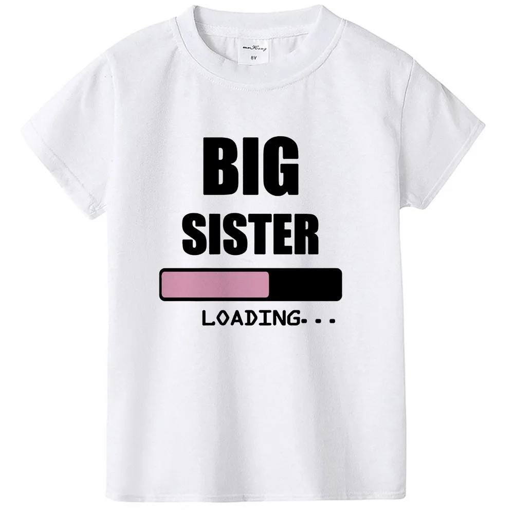 1 шт. Детская футболка с надписью Big Brother/sister Loading|Тройники| |