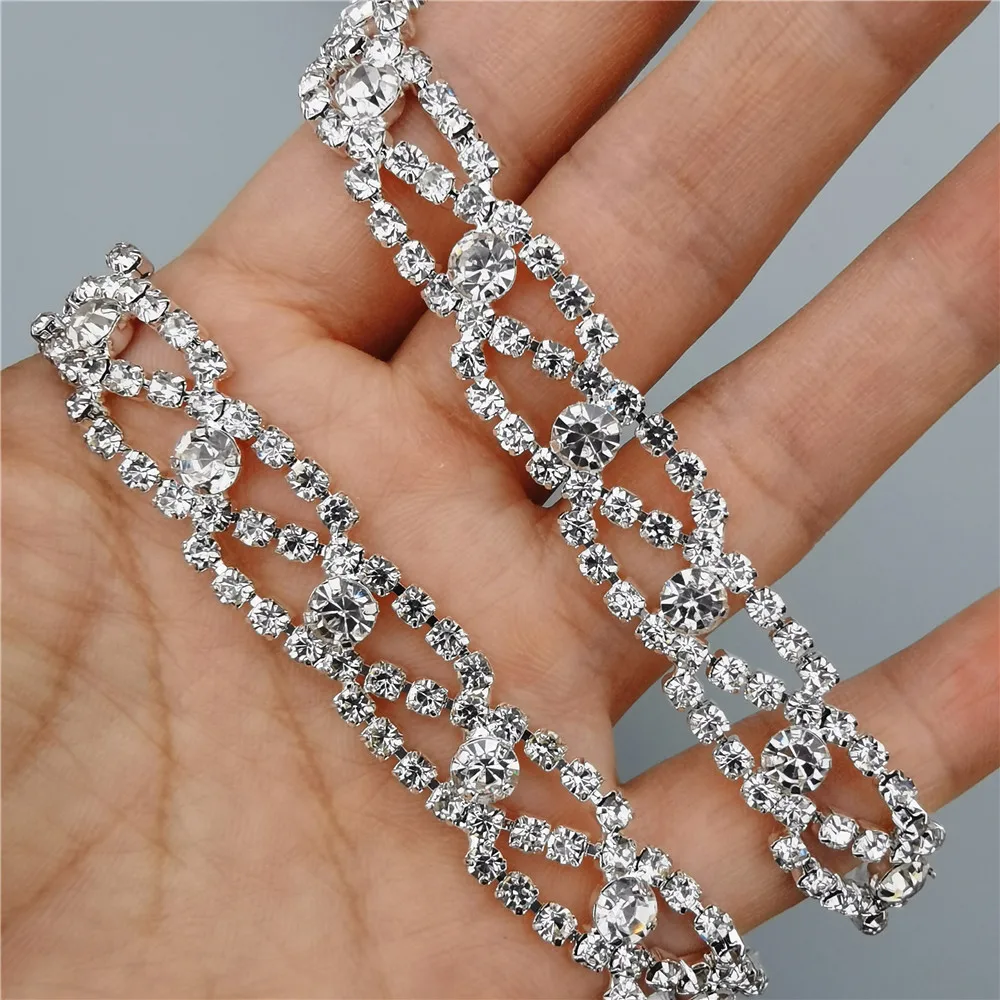 1M Cristallo Diamante Luccicante Strass Effetto Mesh NASTRO Bling Trim Card Craft 