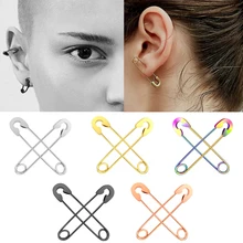 1PC Gothic Surgical Steel Helix Tragus Studs Earrings 5 Colors Ear Piercing Cartilage Studs Punk Body Jewelry Woman Man Oreja