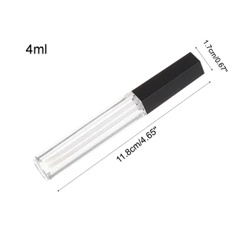 

Empty Six Sides Lip Gloss Tube Clear Cosmetic Packaging Containers New Arrival 4ml Plastic Lip Gloss Wand Tube