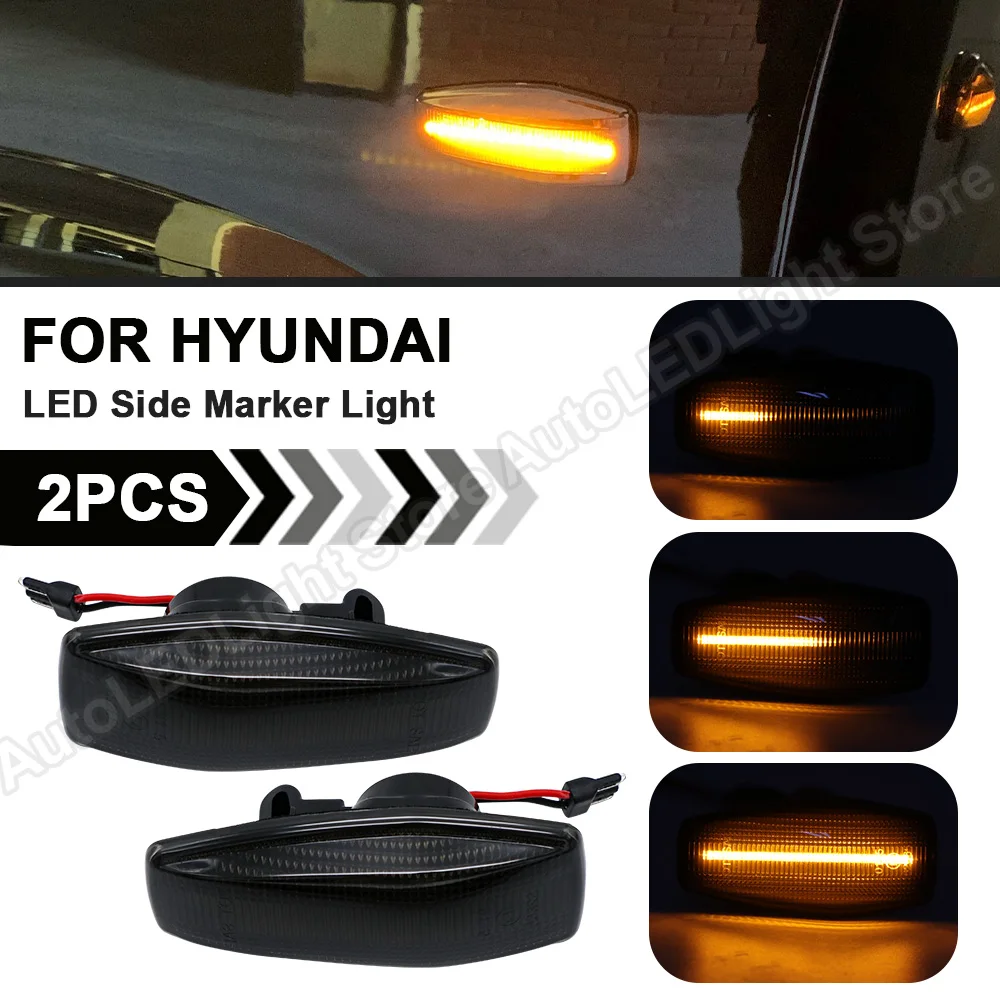 

2PC Dynamic LED Fender Side Marker Light For Hyundai Sonata Tucson Elantra Kia Rio MK2 Sportage Turn Signal Lamp Indicator Light
