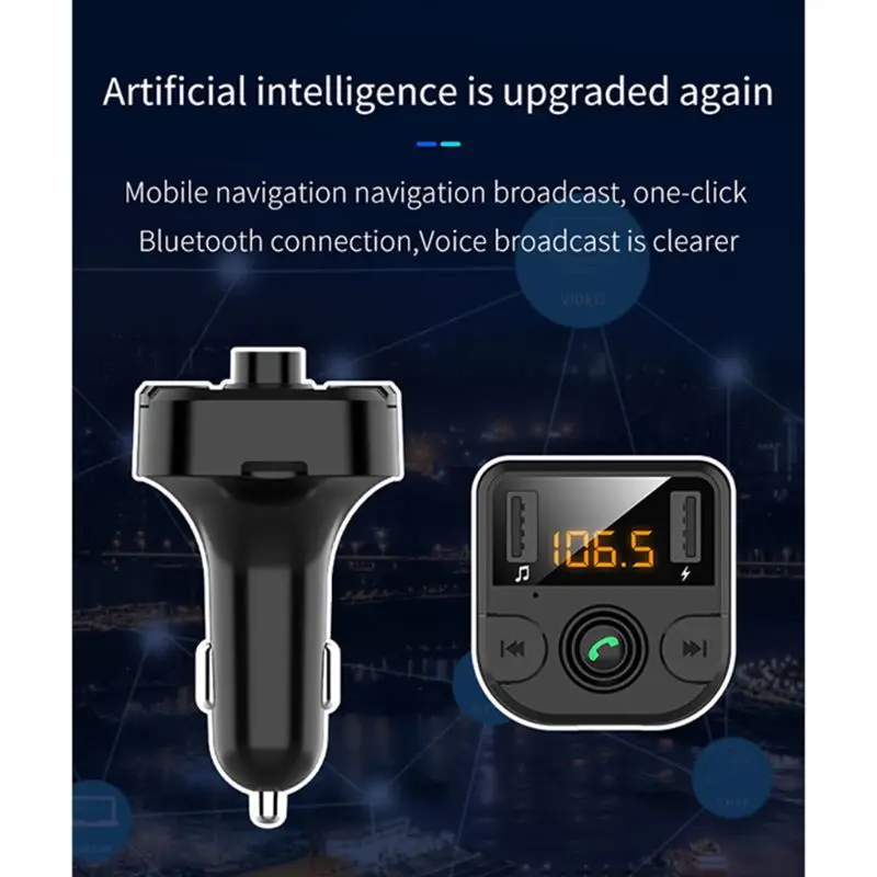 Двойное автомобильное usb-устройство для зарядки телефона с fm-передатчиком беспроводной Bluetooth Радио адаптер