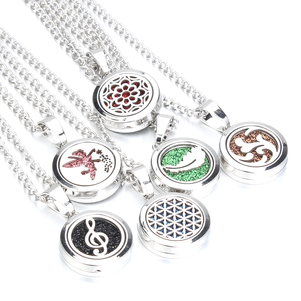 Aroma Box Locket Necklace Stainless Steel Aromatherapy Essential Oil Diffuser Perfume Pendant Jewelry for Women | Украшения и