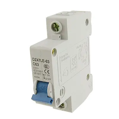 

Overload Protection 1 Pole Miniature Circuit Breaker AC 230V 63A Znnam