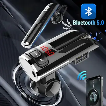 

2020 FM Transmitter Wireless Bluetooth 5.0 Handsfree Headset Car Kit MP3 Audio with 5V 2.4A Dual USB Charge
