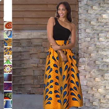 

Print Skirts 2020 News African Dresses for Women Fashion Dashiki Skirts Bazin Robe Clothes Vestido Middle East Riche Traditional