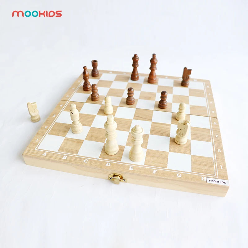 

Wooden Folding Toy International Chess Set Small Size Board Game Funny Game Chessmen Collection Portable Board Game