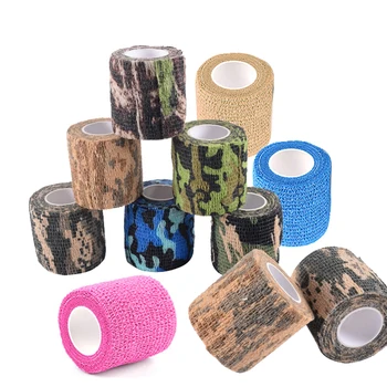 

2pcs 5cmx4.5m Hunting Paintball Airsoft Rifle Tape Camouflage Tape Army Camo Waterproof Non-Slip Sports Knee Finger Wrap Tape