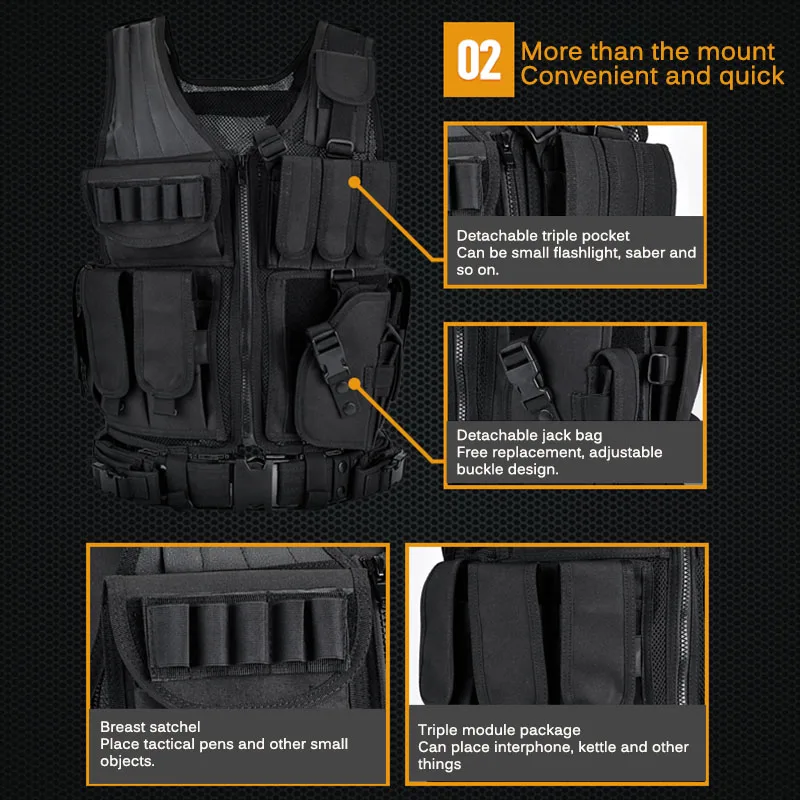 Жилет мужской бронежилет тактическое снаряжение Тактический Жилет Мульти-карман SWAT армейский CS охотничий жилет Кемпинг походные аксессуары для охоты на открытом воздухе туристическое снаряжение для кемпинга