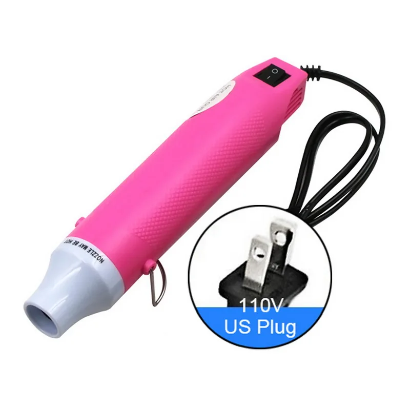 110V Pink 220 В/110 В/230 В мини Тепловая пушка портативная электрическая тепловая пушка ручной термоусадочный термоинструмент для самостоятельного тиснения Тепловая пушка 1 шт. Новинка - Цвет: 110V Pink