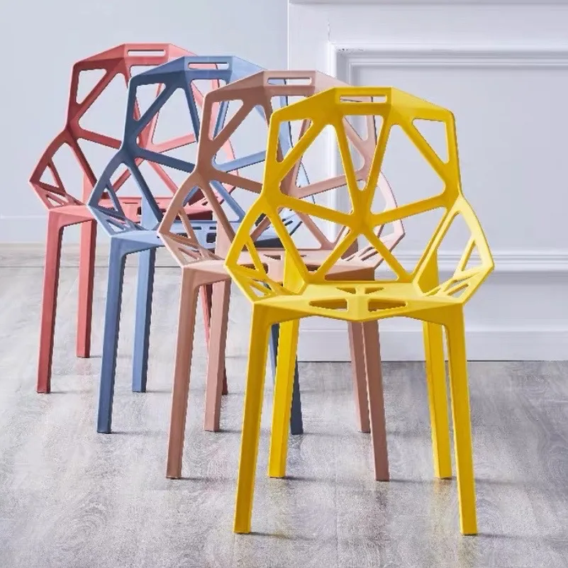 Living Room Furniture Home Chair Light Luxury Plastic Backrest Stool Desk Makeup Leisure Nordic Net Red Dining Modern Minimalist