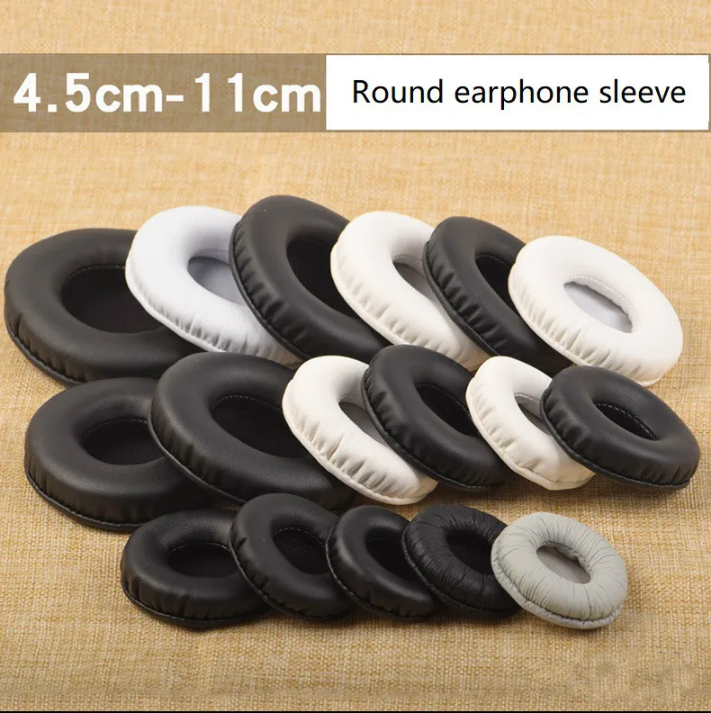 

Round earphone cover 45-110mm sponge cover 55 65 70 75 80 90 100mm leather ear cover earmuffs cotton