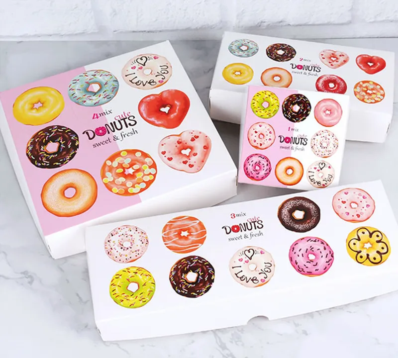 Description Picture 4 of itemStoBag 20pcs Donut Paper Box Baking Packaging Boxes For Baby Shower Christmas Gift Boxes Birthday Party Wedding Supplies Favors