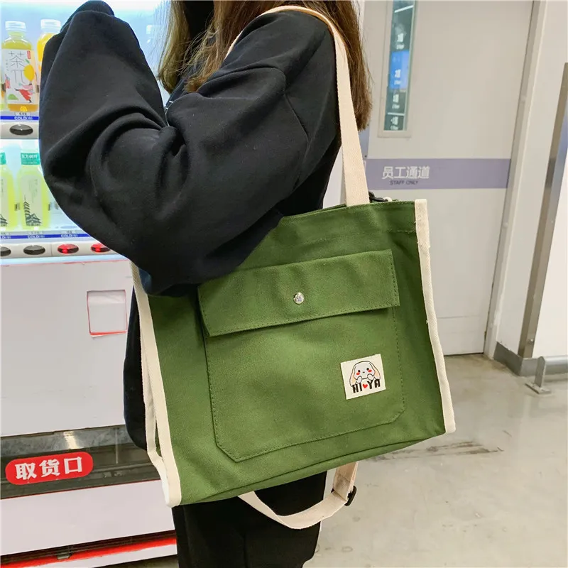 

Canvas Messenger Bag Women's 2019 New Style Korean-style INS College Student shang ke bao Fashion Hand Literature And Art Should