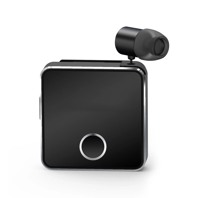 Mini Bluetooth 5 0 Headphone Clip on Cable Retractable Earphone Wireless Music Headsets Vibration Alert Hands free w Mic