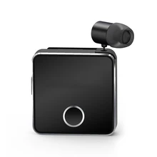 Mini Bluetooth 5 0 Headphone Clip on Cable Retractable Earphone Wireless Music Headsets Vibration Alert Hands free w Mic