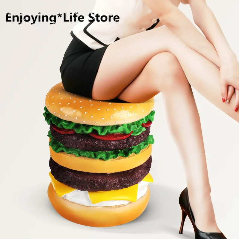 Creative Hamburg Stool Footstool Footstool Family Indoor Living Room Floor Ornaments Home Soft Decoration Furnishings