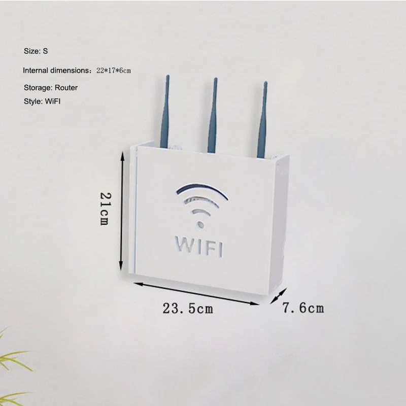 Scaffale Da Parete Appeso Wireless Wifi Router Storage Box Wire Board Tvbox Storage Power Strip Protection Shell Cable Organization Bin