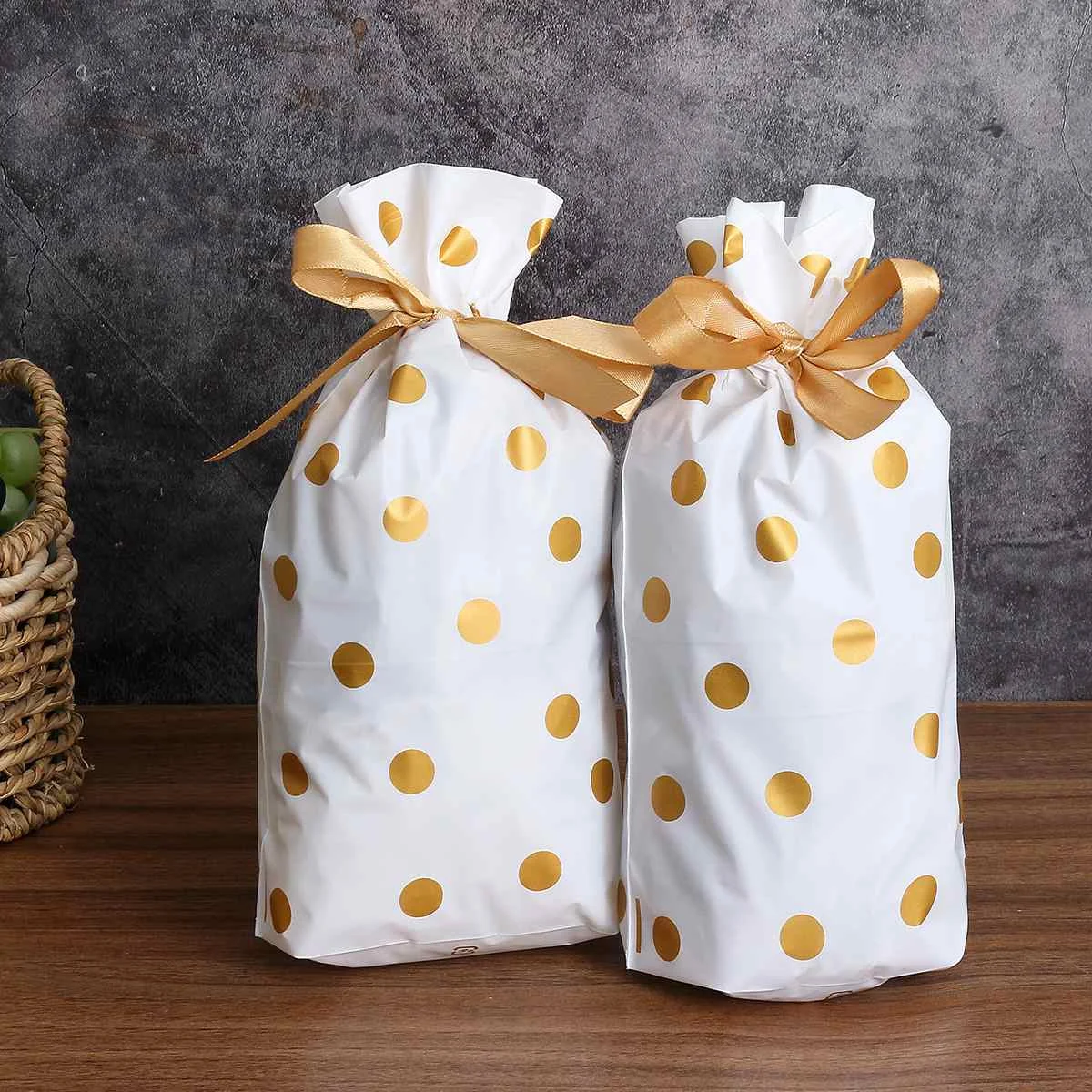 50pcs Candy Bag Gifts Holders Bags Santa Sack Christmas Stocking bags New Year Best Gifts For Kids Event Party Decor