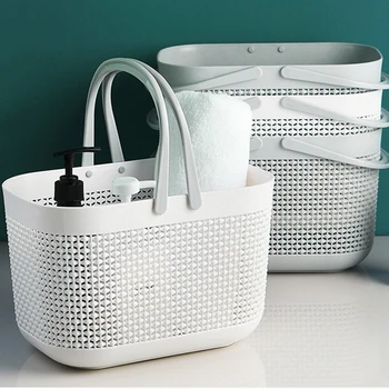 

New Portable Storage Basket Kitchen Wash Hanging Storage Basket Bathroom Toiletries Towel Laundry Basket Desktop Cosmetic Holder