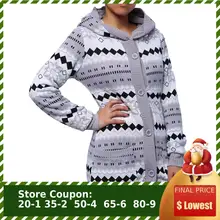 Kenancy геометрический лоскутный Женский Повседневный свитер осень с капюшоном длинным рукавом женский кардиган на пуговицах двойные карманы Femme Топы