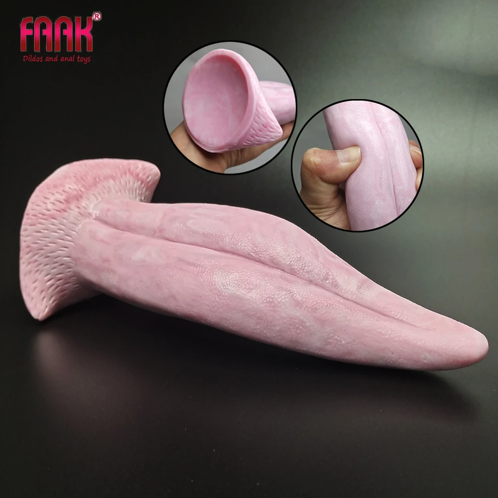 FAAK Sexy Anal Dildo Sex Toys Realistic Tongue Tease Flirt Masturbator Suction Cup Dildos Clitoris Stimulate Tools For Adult |
