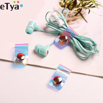 

eTya Fashion Packing Organizer Women Men Travel PVC Laser Earphone Line Holder Accessories