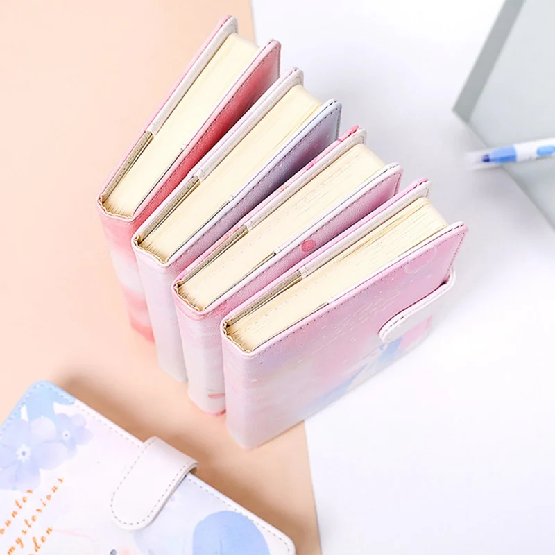 Creative Pu Leather Notebook Hardcover Smoky Cherry Blossom Diary Planning Planner 256 Sheets Thick School Office Stationery