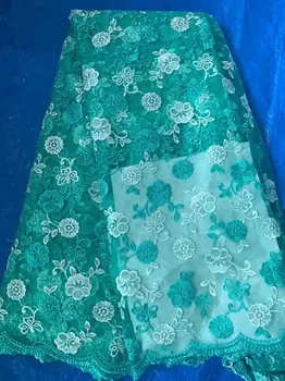 

2019 Latest French Nigerian Laces Fabric High Quality Tulle African Laces Fabric 3 D Flowers Wedding African French Tulle Lace
