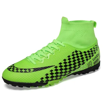 

Men Non-Slip Boys Zapatos De Futbol Profesionales Futsal Shoes Size 35-45 High Ankle Male Football Shoes HG/TF Soccer Sneakers