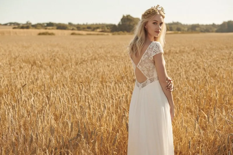 Богемское свадебное платье кружевная Апликация Boho A Line свадебное платье рукава-крылышки длина до пола Плюс Размер Свадебные платья